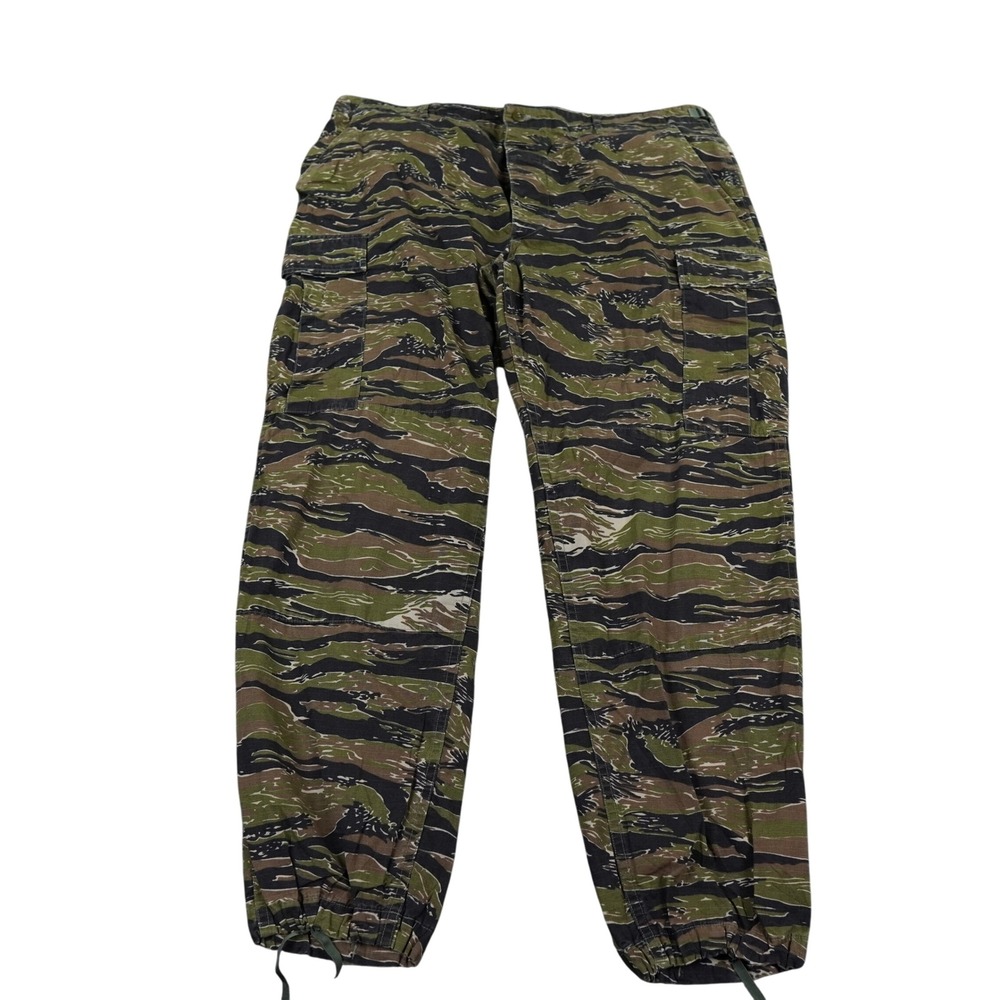 VTG Propper Combat Trousers Men XL Green Tiger Stripe Camo Cotton Cargo Pants
